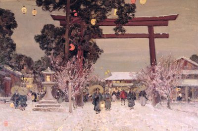 View of a Shinto Shrine by Alfred East